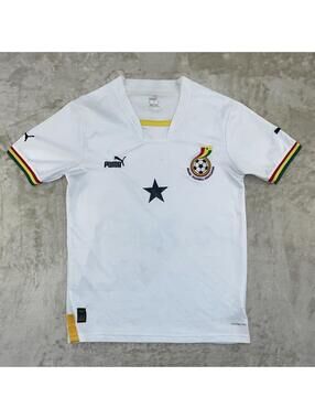 Puma Ghana Home “Ohemaa” #8 Jersey 22/23 Mens Size Small White GFA Soccer Shirt